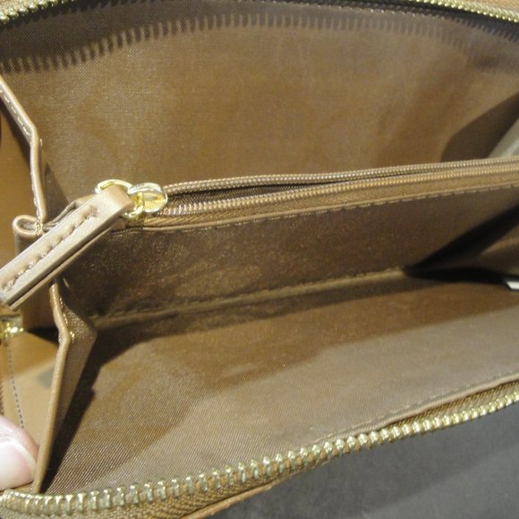 Joy Mangano Brown/Tan Wallet with 2 Zippered areas - Picture 13 of 13